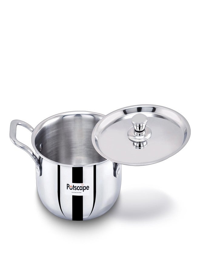 Potscape Triply Stockpot with Lid, 18 cm Capacity 2.6 LTR | Triply SAS Construction | | Induction Compatible Dishwasher Safe | Sturdy Handle | Casserole/Biriyani Pot with Lid - 5 Year Warranty - Image 4